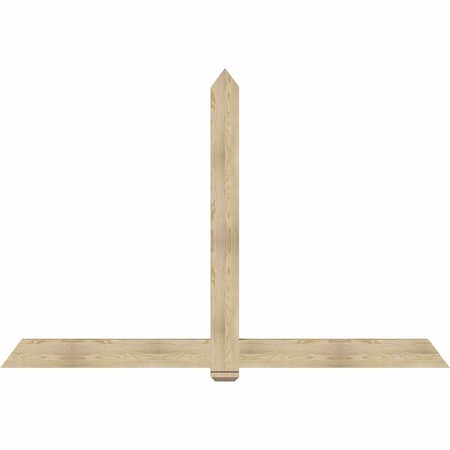 Ekena Millwork Eugene Rough Sawn Timber Gable Bracket, Douglas Fir, 96"W x 64"H x 4"D x 6"F, 16/12 Pitch GBW096X64X0406EUG00RDF